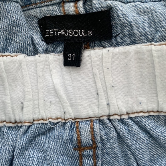 NWT STS Hayley high rise paper bag blue short sz 31 - Picture 7 of 11